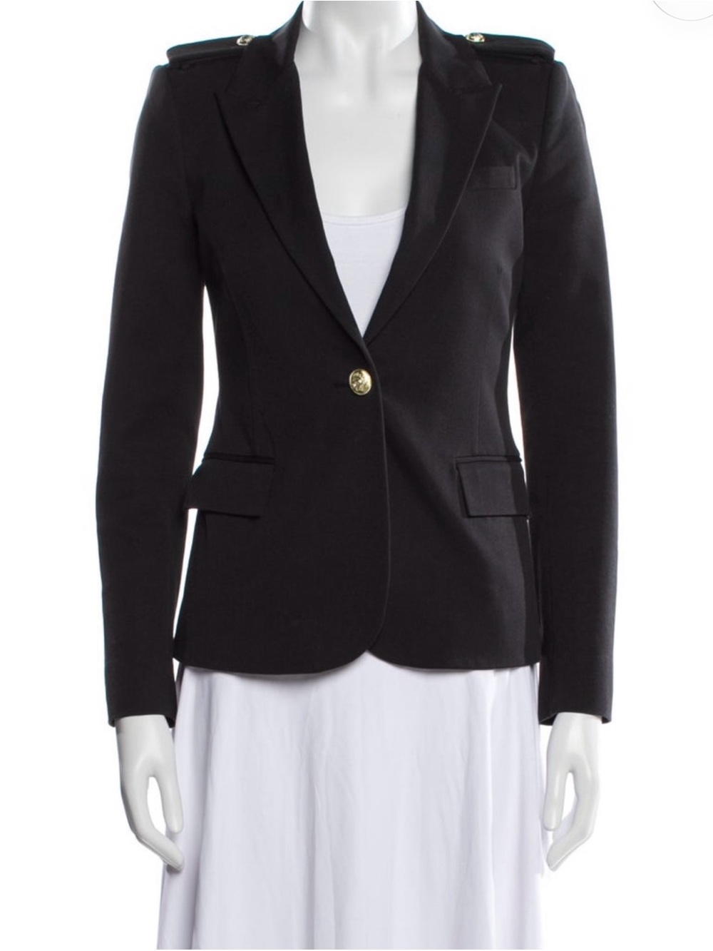 Derek Lam 10 Crosby Black Women's Single-Button Tailored Blazer
